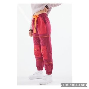 Urban outfitters pink orange utility cargo pants